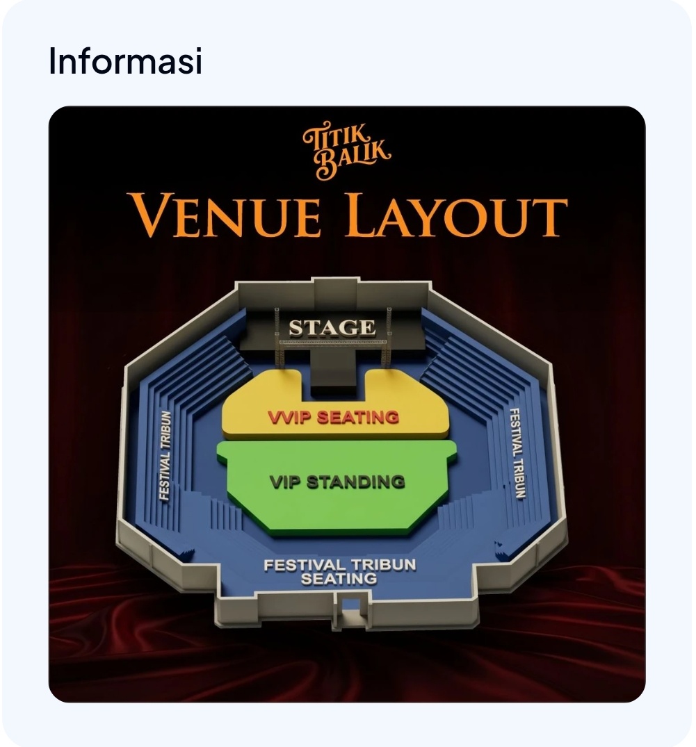 Venue Layout TITIK BALIK FESTIVAL 2027 — Stage, VIP Seating, VIP Standing, dan Festival Tribun Seating